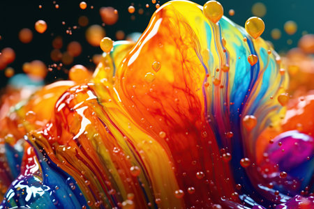 Clouds of bright colorful ink mixing in watercreated by AIの素材