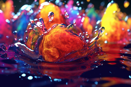 Clouds of bright colorful ink mixing in watercreated by AIの素材
