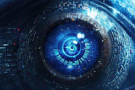 abstract cyber eye  created by generative AIの素材