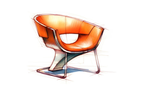sketch of a modern chair created by generative AIの素材