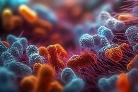 macro shot of oral bactery created by generative AIの素材