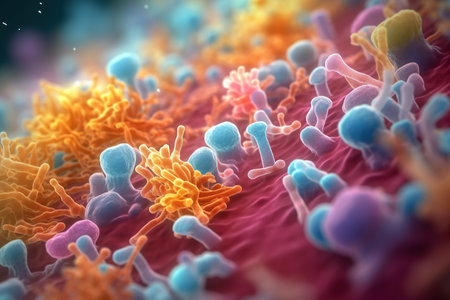 macro shot of oral bactery created by generative AIの素材