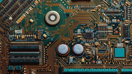 Circuit Board CPU Processor Microchip created by generative AIの素材