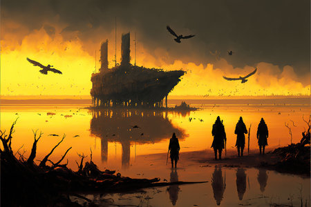Fantasy Scenery concept art created by AIの素材