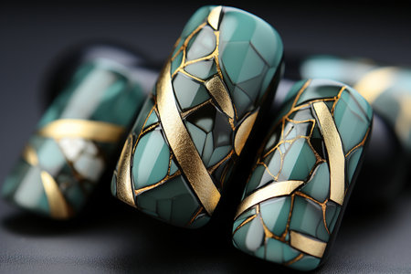 ideas for nails - snakeskin texture  . Created by AIの素材