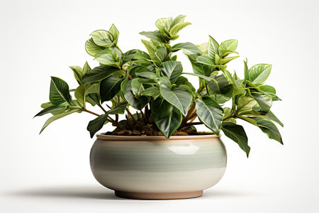 Ornamental plant in pot on a white  background created by AIの素材