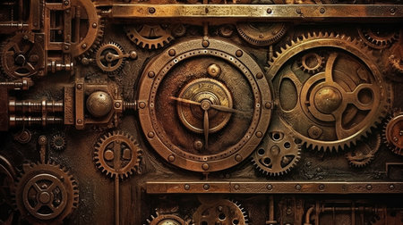 steampunk gears texture . Created by AIの素材