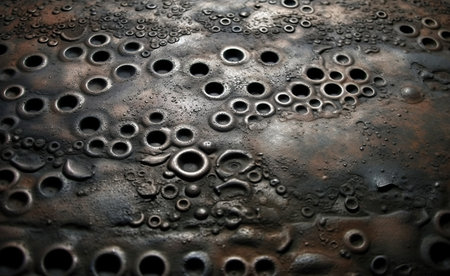 Patinated and perforated organic steel textureの素材