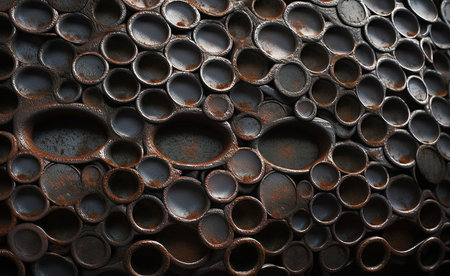 Patinated and perforated organic steel textureの素材