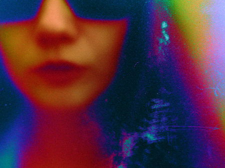 A colorful and artistic portrait of a person, with a beautiful overlay effect. An artistic female...