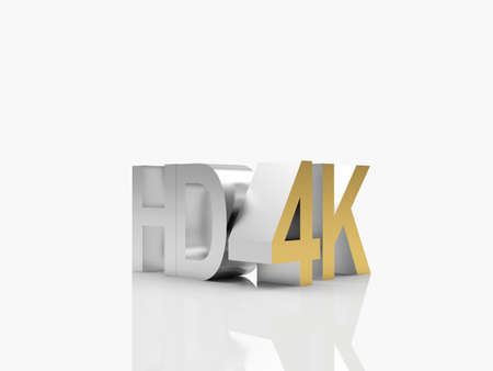 HD 4K   with reflection on white. 3d illustrationの写真素材