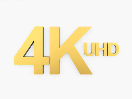 UHD gold   isolated on white. 3d illustrationの写真素材