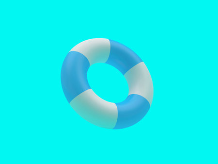 Lifebuoy on a blue background. 3d illustration