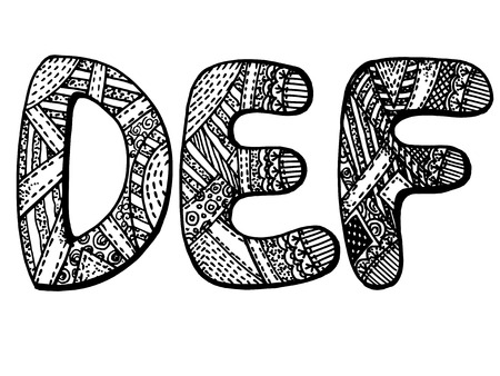 Vector graphic, artistic, stylized image of letters of the alphabetのイラスト素材