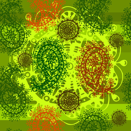 Vector graphic, artistic, stylized image of Paisley Seamless Pattern - Illustrationのイラスト素材