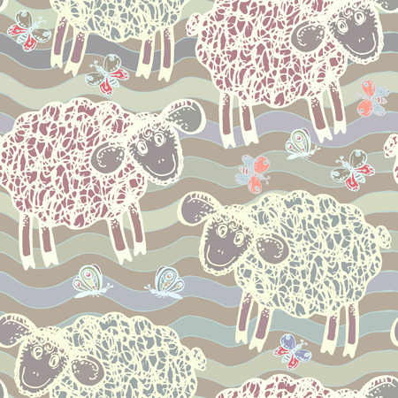 Vector graphic, artistic, Decorative seamless pattern with stylized flowers watercolorのイラスト素材