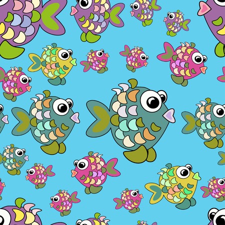 Seamless pattern colorful fish. Can be used for design pattern fabric, wallpaper, wrapping paper.のイラスト素材