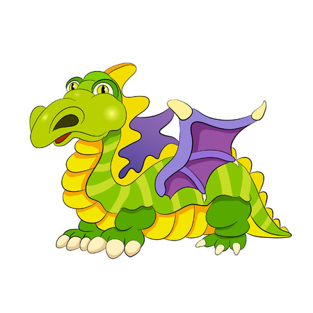 Cartoon amusing decorative dinosaur striped.のイラスト素材