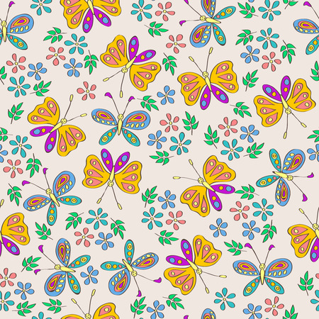 Seamless vector  pattern with  butterfly.のイラスト素材