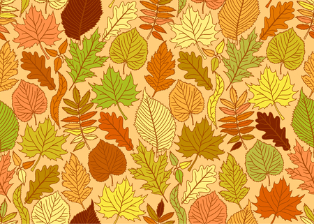 Seamless pattern autumn leaves. It can be used for printing on fabric, wrapping paper, wallpaper.のイラスト素材