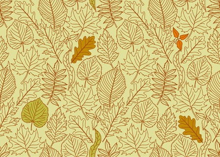 Seamless pattern autumn leaves. It can be used for printing on fabric, wrapping paper, wallpaper.のイラスト素材