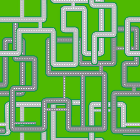 Seamless pattern Crossing the road on a green background.のイラスト素材