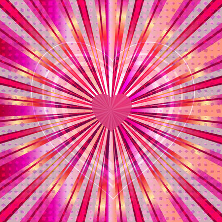 Pink heart on light background for Valentine's day invitations design.のイラスト素材