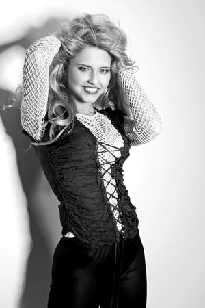 Smiling pretty european model with long hairの写真素材