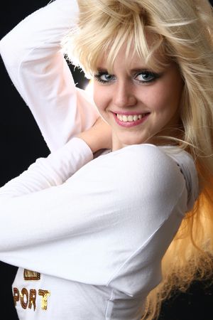 Close-up portrait of a beautiful young woman. Studio shotの写真素材