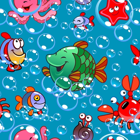 patern with fishのイラスト素材