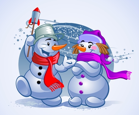 Funny Snowmenのイラスト素材