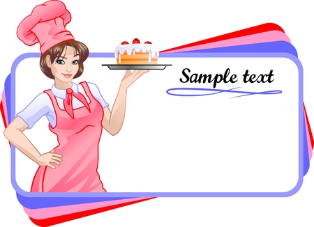 The girl in pink chefのイラスト素材