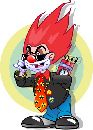 evil clown terrorist Vector illustration.のイラスト素材