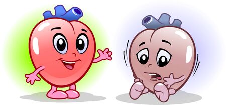 Heart Human Internal Organ Healthy Vs Unhealthyのイラスト素材