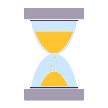 Hourglass with blue glass on a white background, vector