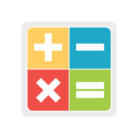 plus, minus, multiply and exactly on a white background, vector