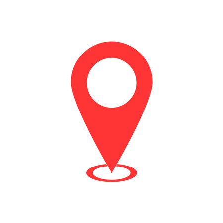 Pin icon vector. Location icon. Map pointer icon on white backgroundのイラスト素材