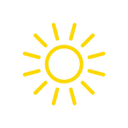Sun vector icon. Sun line vector icon
