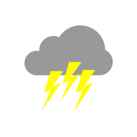 Cloud icon with lightning, vector