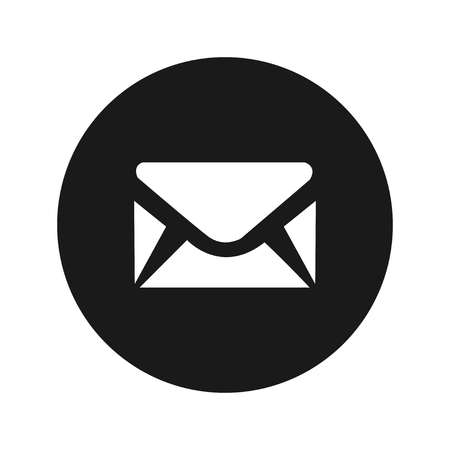 envelope icon, black and white on a white background. Vectorのイラスト素材