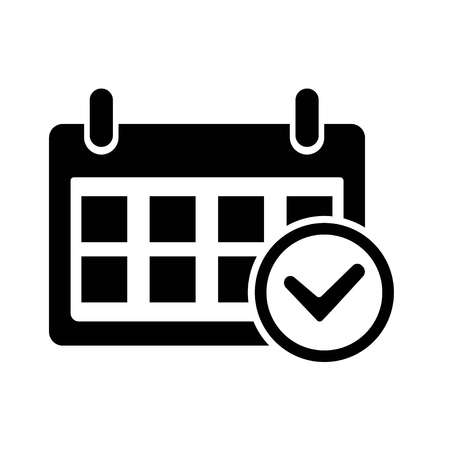 Date Check Icon. Icon on white background, vectorのイラスト素材