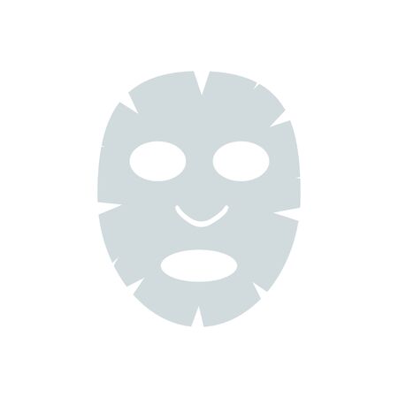 Facial mask flat icon on background. Cosmetology, for the face. Vector in flat style on a white background.のイラスト素材