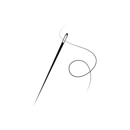 Needle icon. Flat vector illustration with threadのイラスト素材