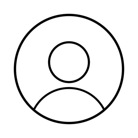 User login or authenticate icon, human person symbol in black circle, vectorのイラスト素材