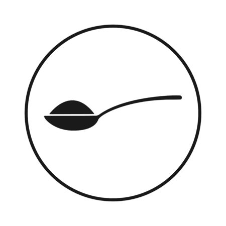 Spoon with sugar, salt, flour or other ingredient icon in the black circle, vectorのイラスト素材