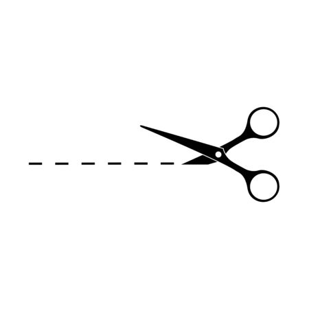 Scissors cut line icon symbol template color editableのイラスト素材