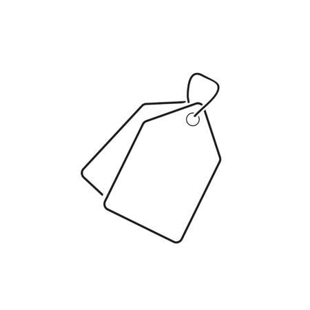 Label line icon. Price tag icon line symbol vector on white backgroundのイラスト素材