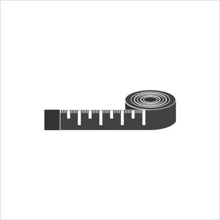 Tape measurement icon template black color editable. Tape measurement symbol vector sign isolated on white background.のイラスト素材