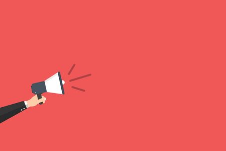 Human Hand Holding Megaphone With Blank Space for Your Text.のイラスト素材