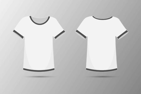 Front and back templates Simple white T-shirt for shirt design.のイラスト素材